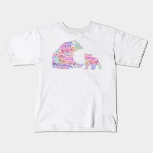 Bear Animal Wildlife Text Word Cloud Kids T-Shirt